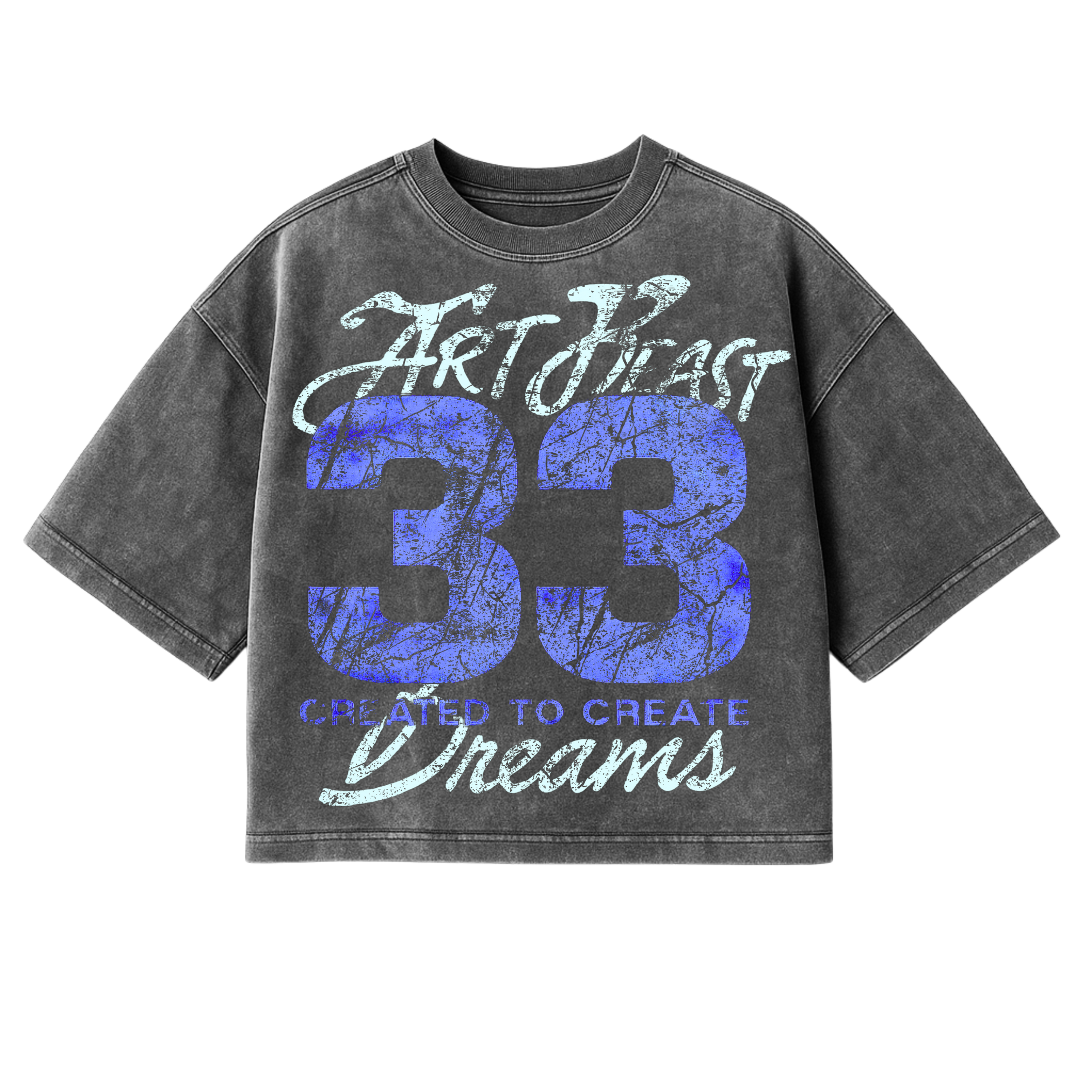ARTBEAST - 33 - Mineral Wash BOXY CROP TEE