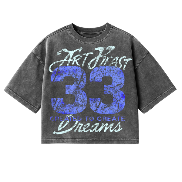 ARTBEAST - 33 - Mineral Wash BOXY CROP TEE