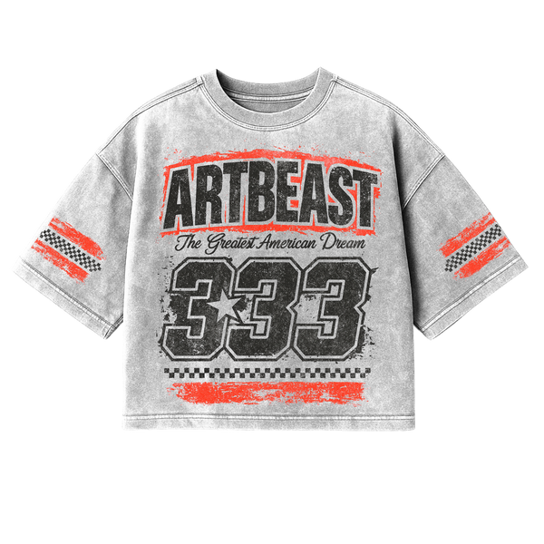 ARTBEAST - Greatest American Dream - Mineral Wash BOXY CROP TEE