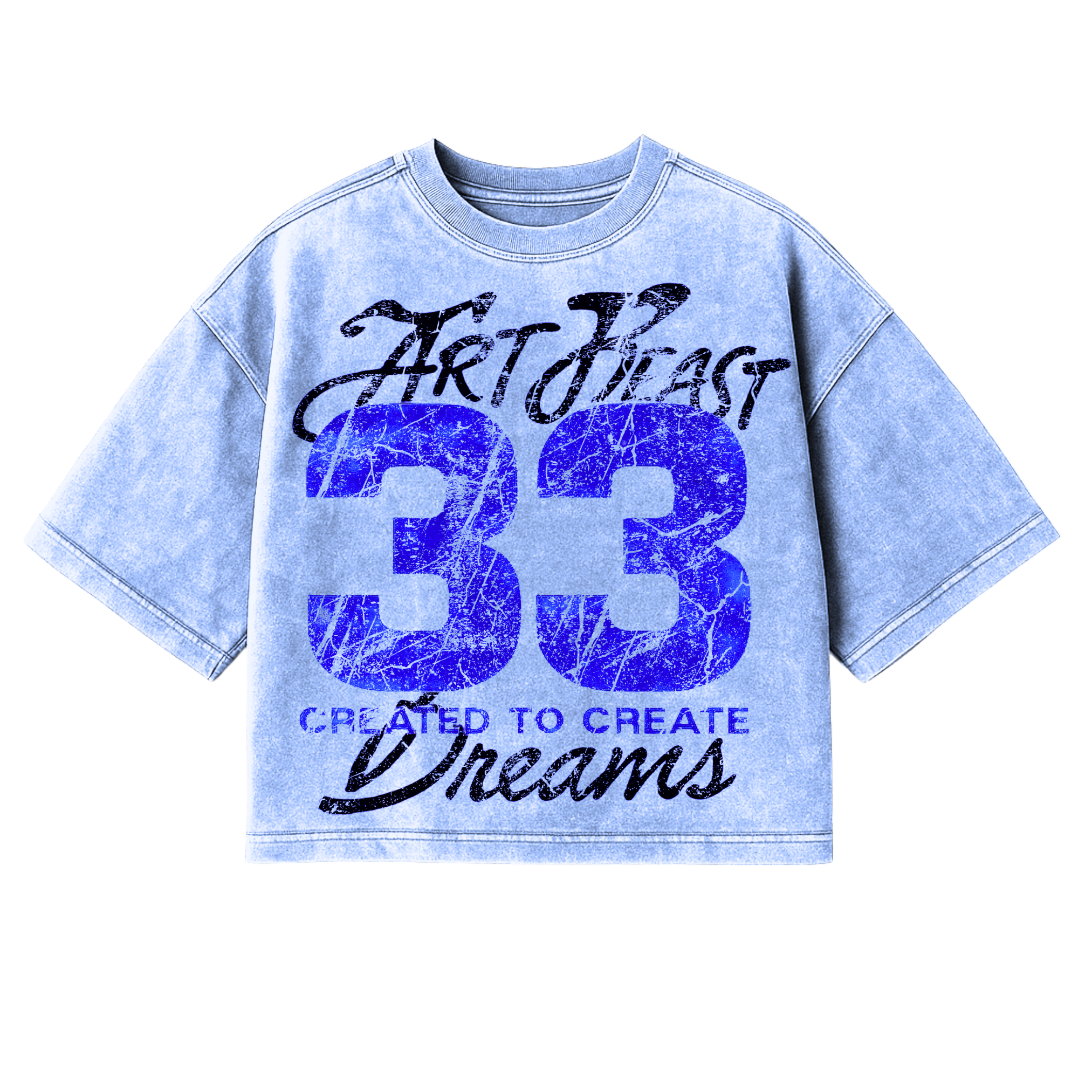 ARTBEAST - 33 - Mineral Wash BOXY CROP TEE